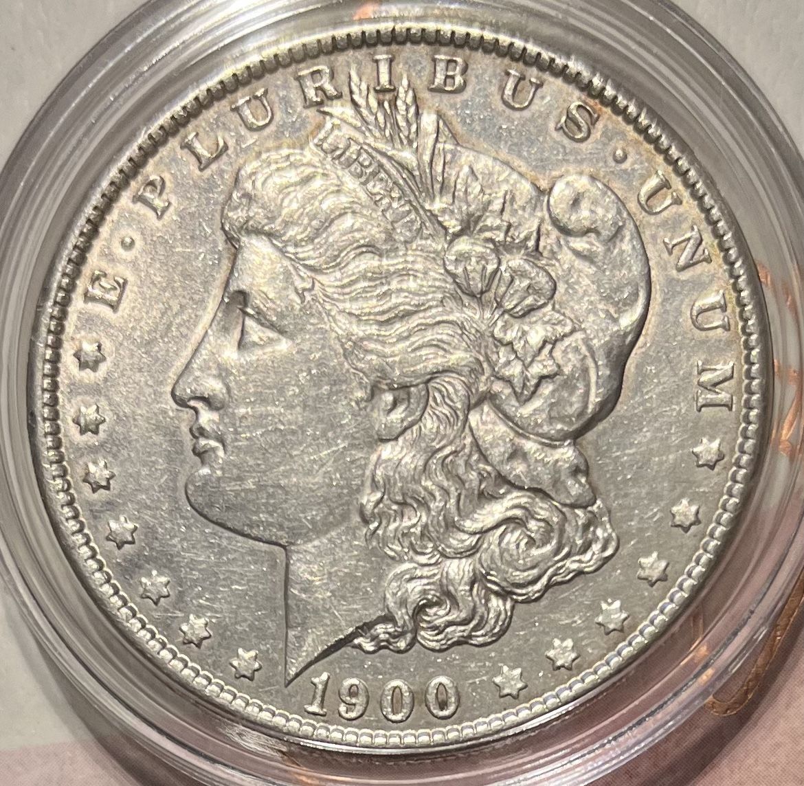 Silver 1900 Morgan Silver Dollar 90% In Capsule 