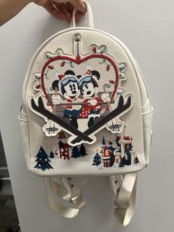 Disney Minnie and Mickey Mouse Holiday Ski Lift Mini Backpack