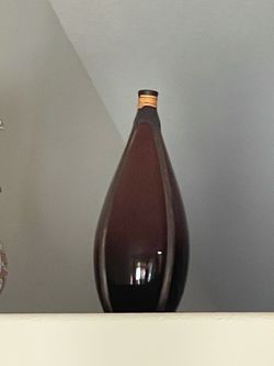 Dark Brown Glass Decorative Bottle Vase