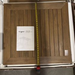 6~8-person outdoor dining table, imitation wood grain plastic, wear-resistant and waterproof (62L×29.5W)