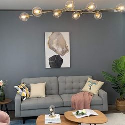 Sputnik Chandelier Mid Century Modern Nordic Pendant Light E27 Ceiling Light Gold Chandeliers Crystal (AB25)