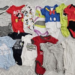 LOT Baby Boy 3-6 M Disney Nike Onesies Socks $20/5x