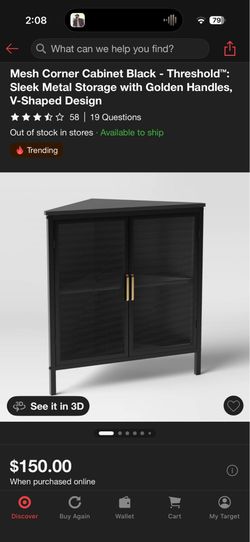 Black corner cabinet