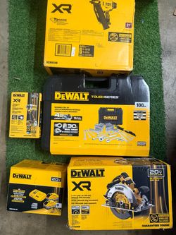 DeWalt 20V XR Tool Bundle – Nailer, Saw, Batteries & More
