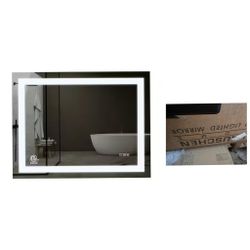 KINWELL 40 in. W x 32 in. H Rectangular Frameless Anti-Fog LED Light Wall Bathroom Vanity Mirror in Tempered Glass