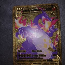 gold metal pokemon card charizard vmax (SWSH261) [Sword & Shield: Black Star Promos] Gold Metal Stainless Steel Charizard