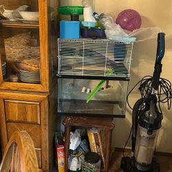 2 Tier Hamster Cage With Assortment Of Hamster Stuff