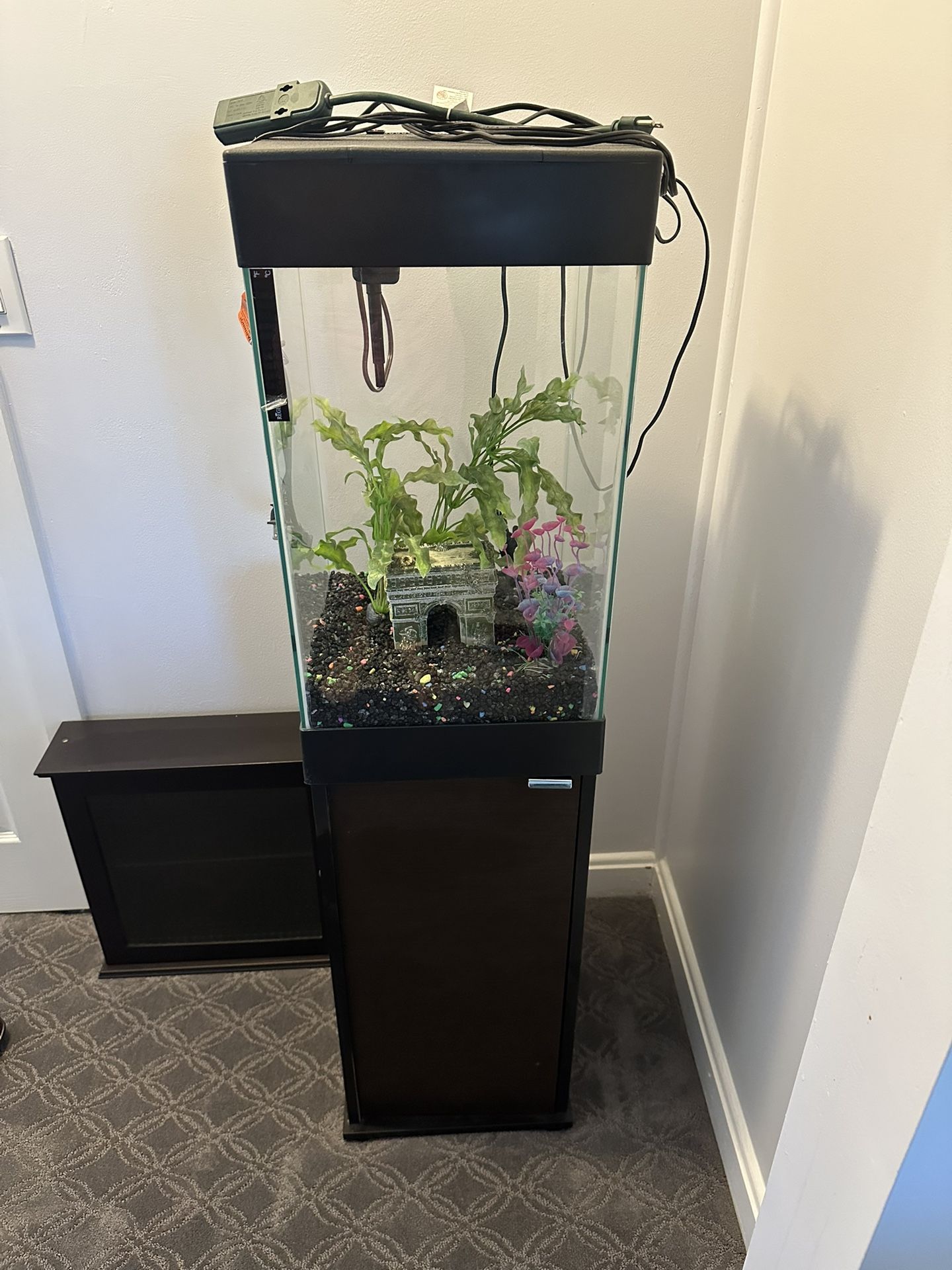 15 Gallon Column Fish Tank- Complete