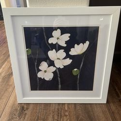Blue and white flower print