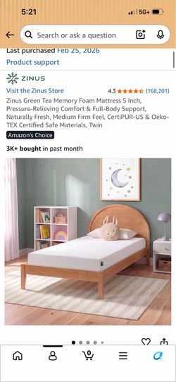 Twin size memory foam mattress