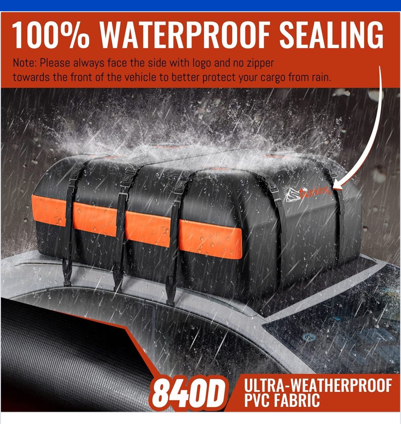 asinking car roof top bag waterproof luggage travel vehicle storage vacation suv camp car RV