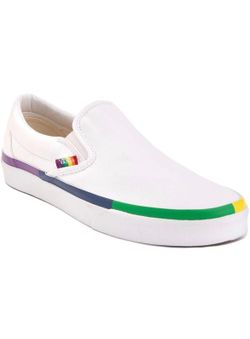White Vans With Rainbow Trim