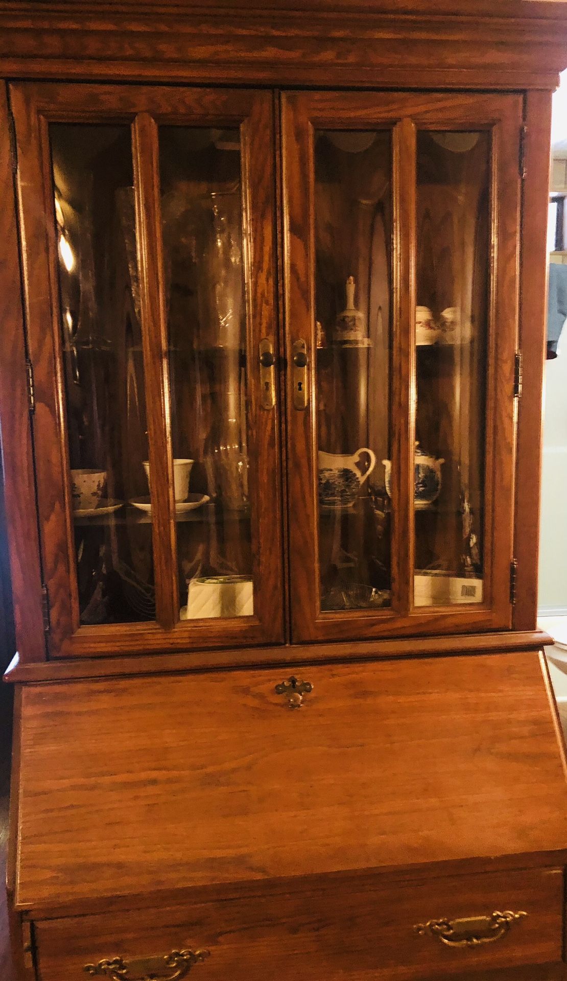 Antique Wood Secretary Hutch