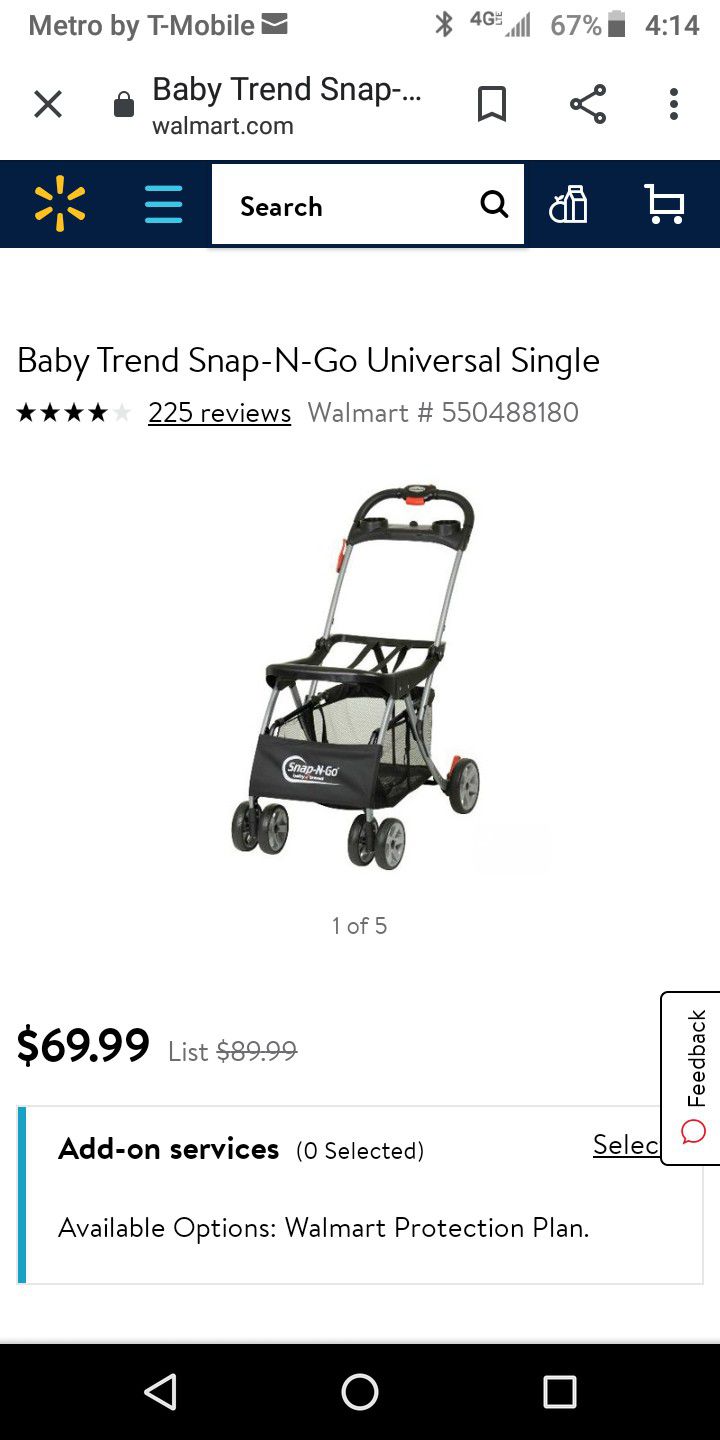 Baby trend snap and go stroller