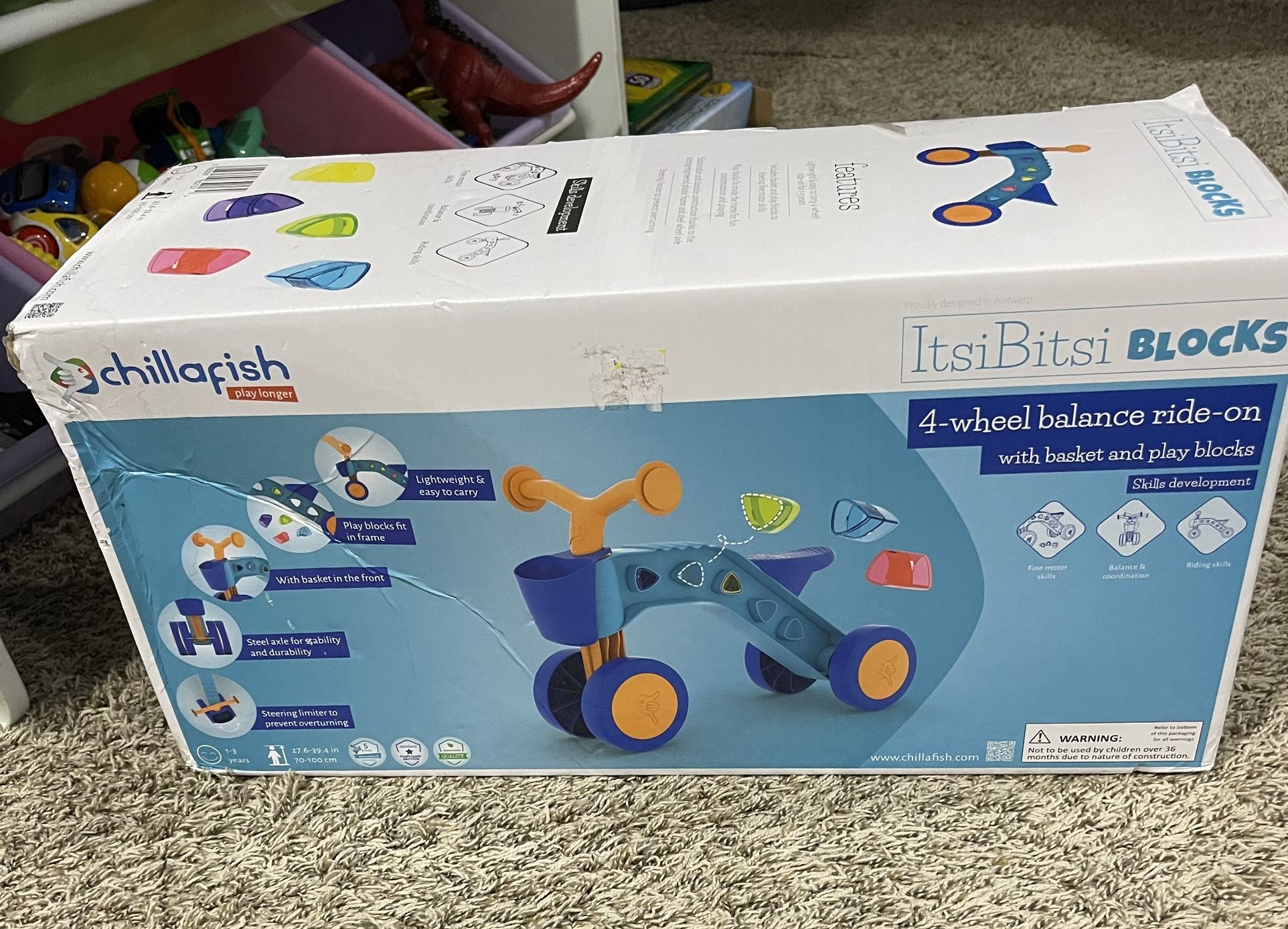 Chillafish ride on Blocks & storage