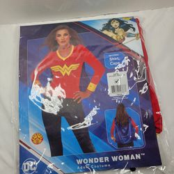 Rubies Wonder Woman Adult Costume Large size 14 - 16 Shirt Cape Halloween 