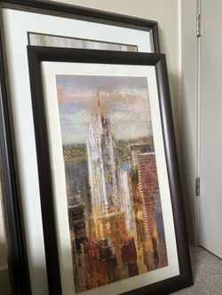 Set of 3 Framed Artworks Perfect for Airbnb Staging or Home Décor