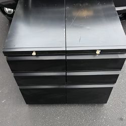 💪💪 Heavy-Duty Metal File Cabinets – 2 Units – Locking – Black