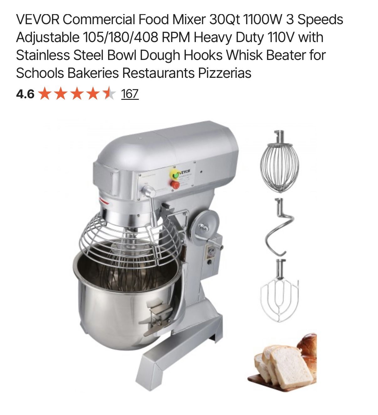 VEVOR Commercial Food Mixer