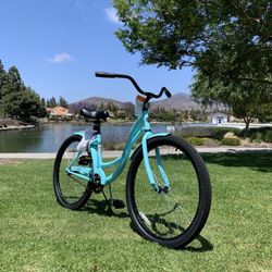 New  Beautiful 🌸 Teal Ladies Beach Cruiser Bike Women’s Girls Bicycle Standard Adult Size 26” Tires Father’s Day