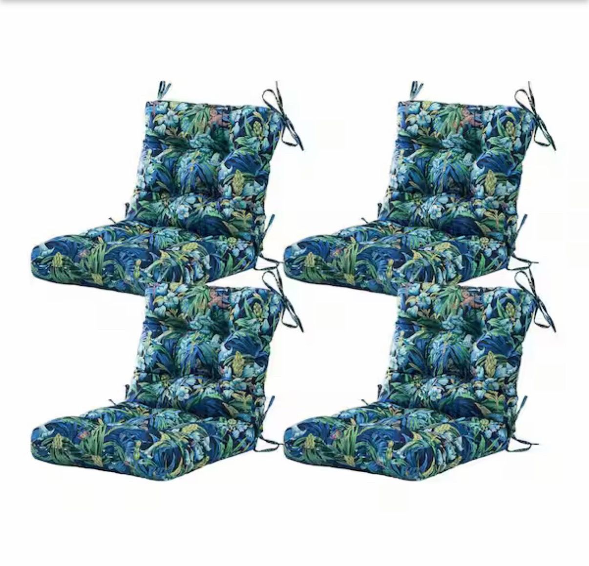 Floral Outdoor Chair Cushion 4 pcs
