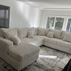 Brand New Inserenity Plush Corduroy Sectional Set