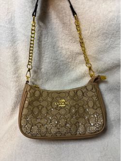 Brown coach  diamond  bag