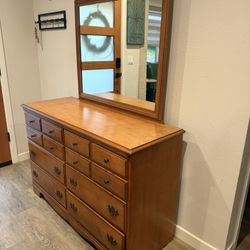 CHOICE dresser - low boy - 8 drawers - removable mirror - rock maple - delivery available
