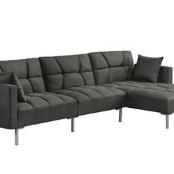 Brand New Dark Grey Fabric Sectional