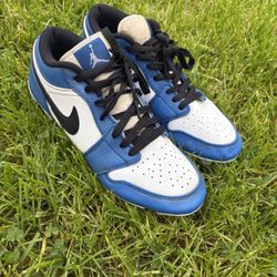 Air Jordan 1 Blue & White Football Cleats Mens Sizes 9.5