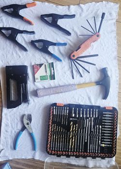 Mixed Hand Tool Lot with Drill Bit Set