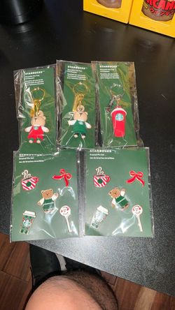Starbucks Holiday Keychains and Enamel Pin Sets