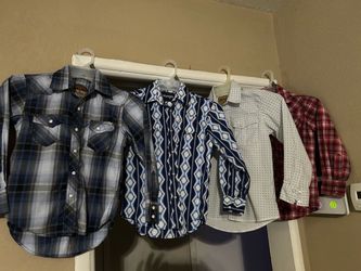 Wrangler Boys Western Shirts Lot of 4