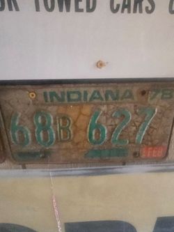 Vintage Indiana License Plate 1978