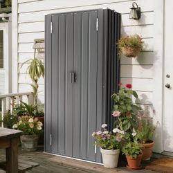 New 3 Ft. X 2 Ft. Outdoor Storage Metal Vertical Storage Shed Outdoor Storage Cabinet Waterproof, Lockable Metal Outdoor Garden Storage Sheds Organize