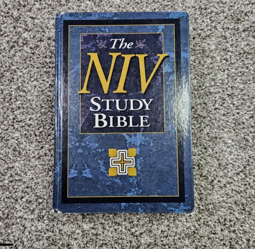 NIV Study Bible Christ Letters In Red