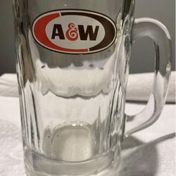Vintage Glass A&W Root Beer Logo 