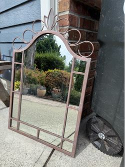 Antique iron mirror