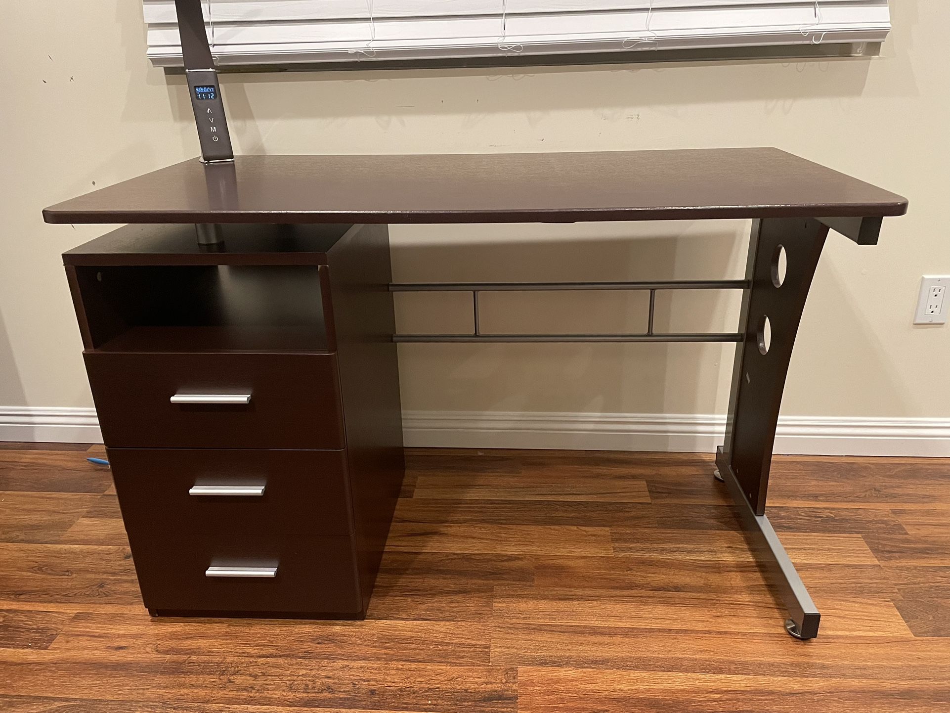 Computer Desk, Chair, & Bookcase