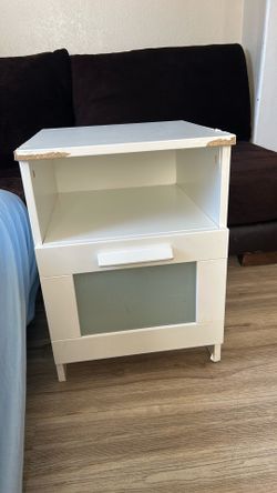 IKEA white glass drawer Nightstand