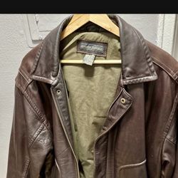 Bomber Jacket Heavy Leather Size 46