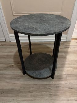 Round Two-Tier Side Table