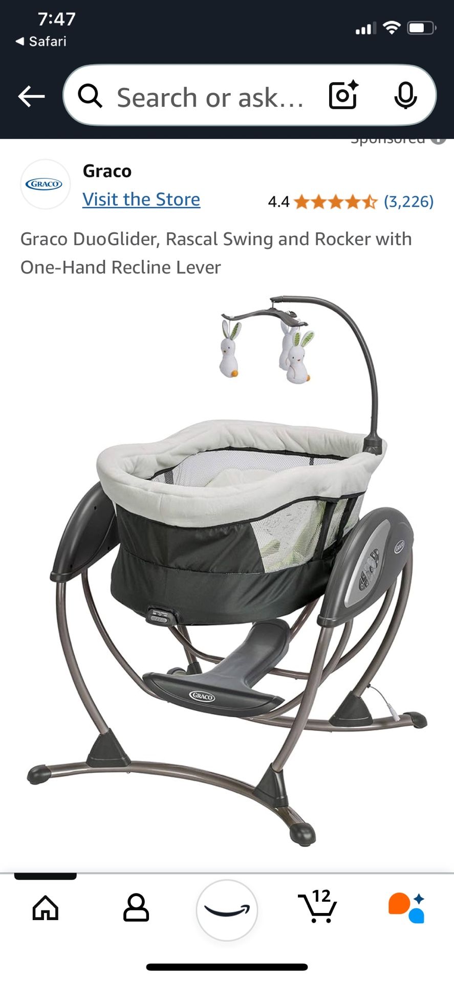 Duoglider Swing Graco One Hand Recline Swing Graco DuoGlider