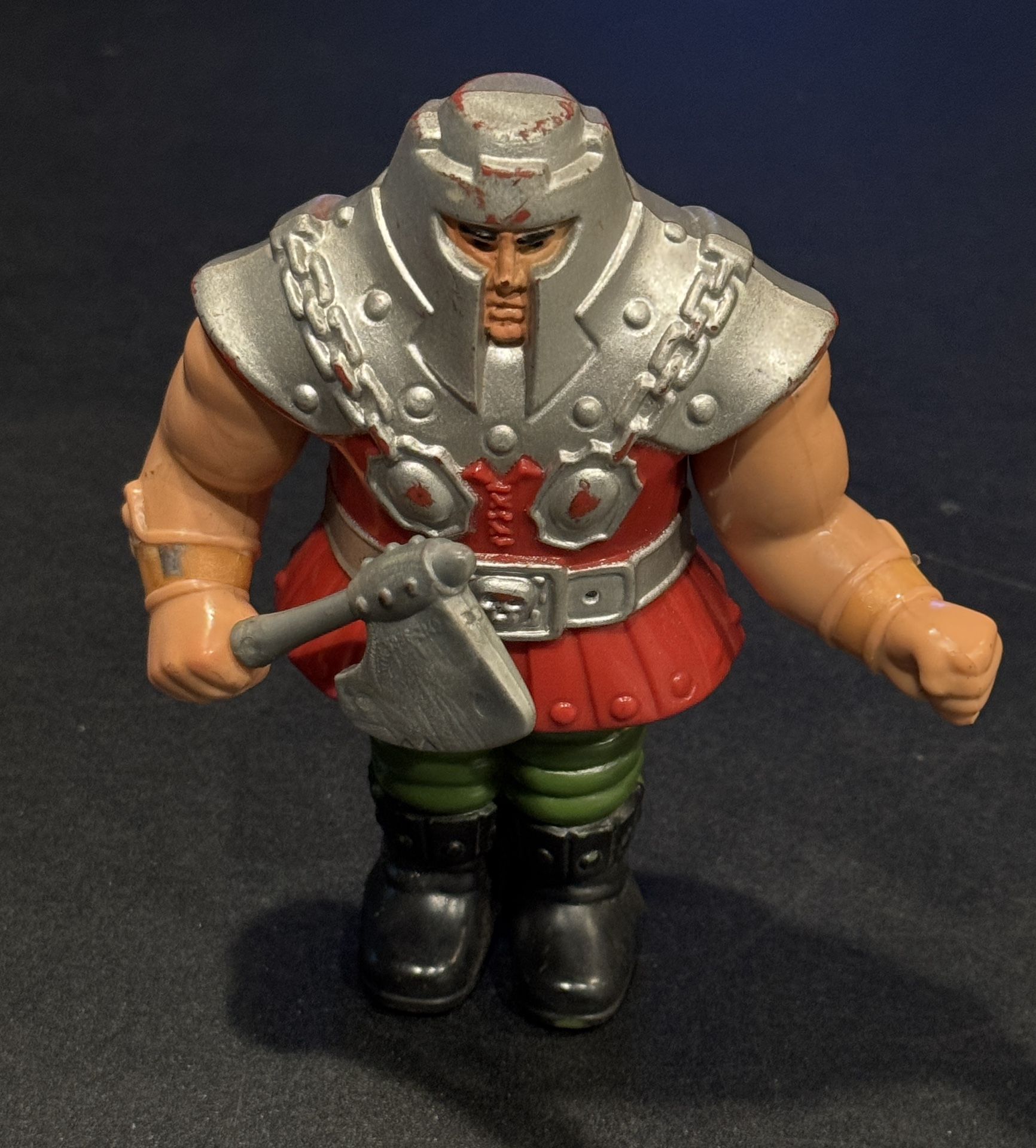 Vintage Masters of the Universe MOTU Ram Man. The figure is complete. The figure stands on his own and his spring mechanism works.