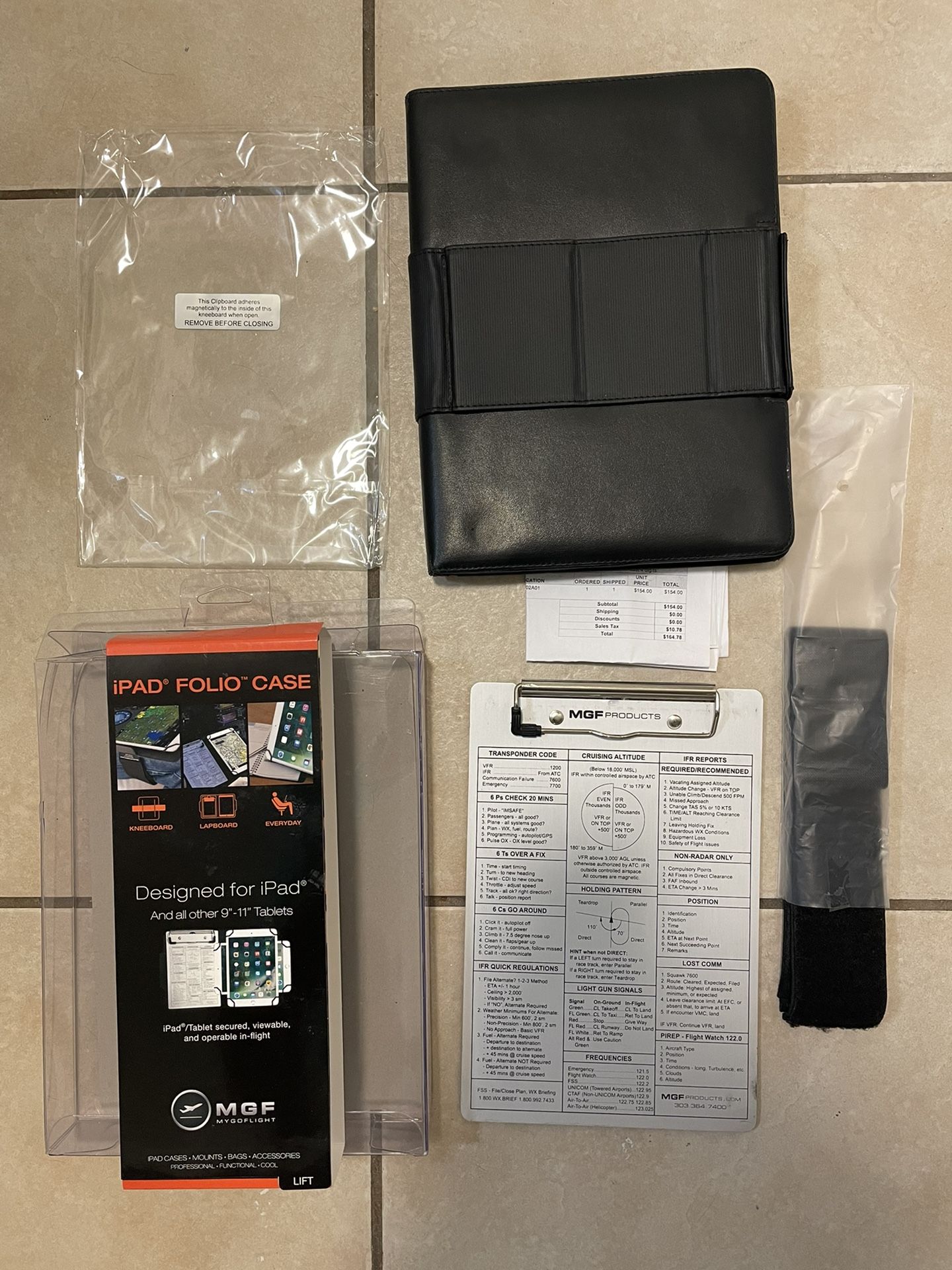 MGF MyGoFlight iPad Universal Folio C Kneeboard Genuine Leather Any tablet 9–11”