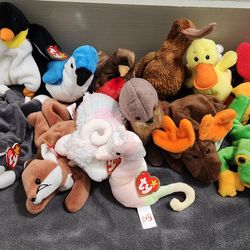 Ty Beanie Babies Vintage Mixed Lot of 13 with Tags Plush Animals 93-2001