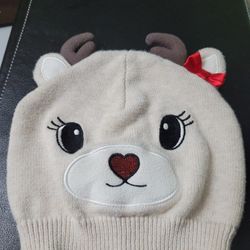 H & M Reindeer Knit Beanie Child Size 4- 8 Y 