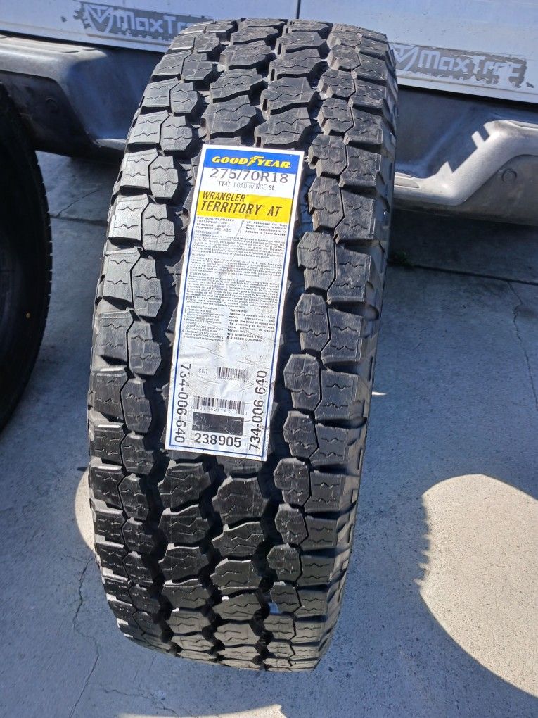 Tire New Lt 275 70R18 Goodyear Wrangler Kevlar $150×1 Install Mount And Balance