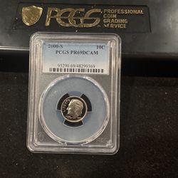 2000 S Gem Proof Roosevelt Dime Graded At PR69 With A Deep Cameo 11-1