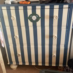 Blue And White Stripes Drawer